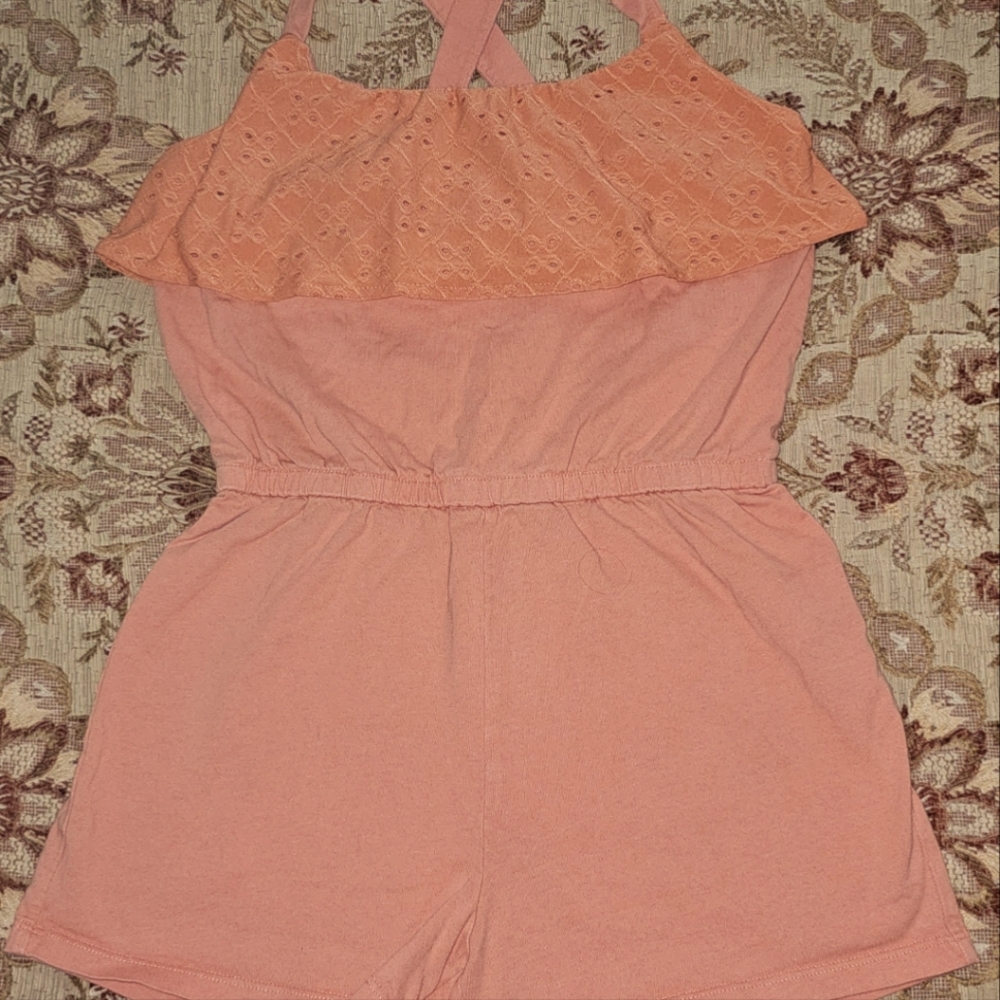 Girls Xl (14) Old Navy Peach Lace Overlay One Piece